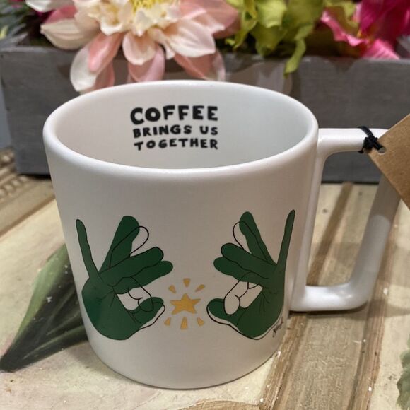 Starbucks Sign Language Coffee Brings Us Together ASL Mug Jena Floyd 2019 NWT - Picture 3 of 11